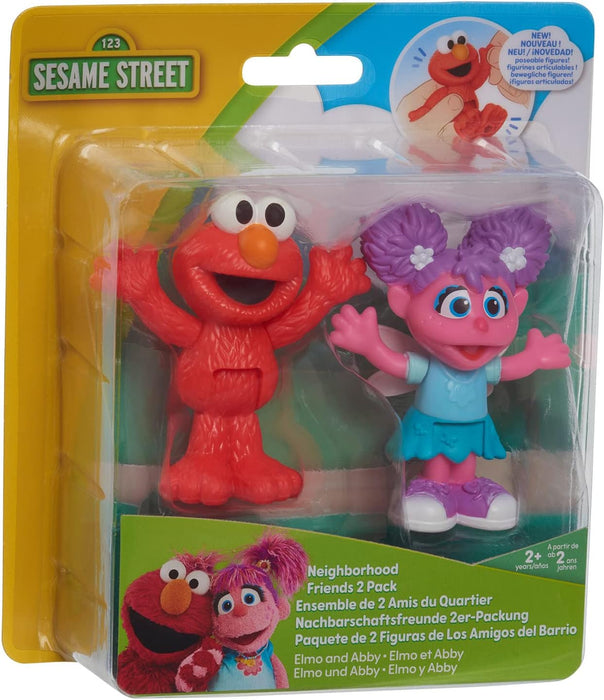 Sesame Street Neighborhood Friends Poseable figurines 2 Pack 7.5 cm tall (Elmo & Abby