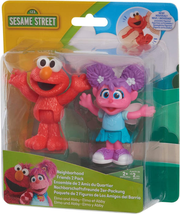 Sesame Street Neighborhood Friends Poseable figurines 2 Pack 7.5 cm tall (Elmo & Abby