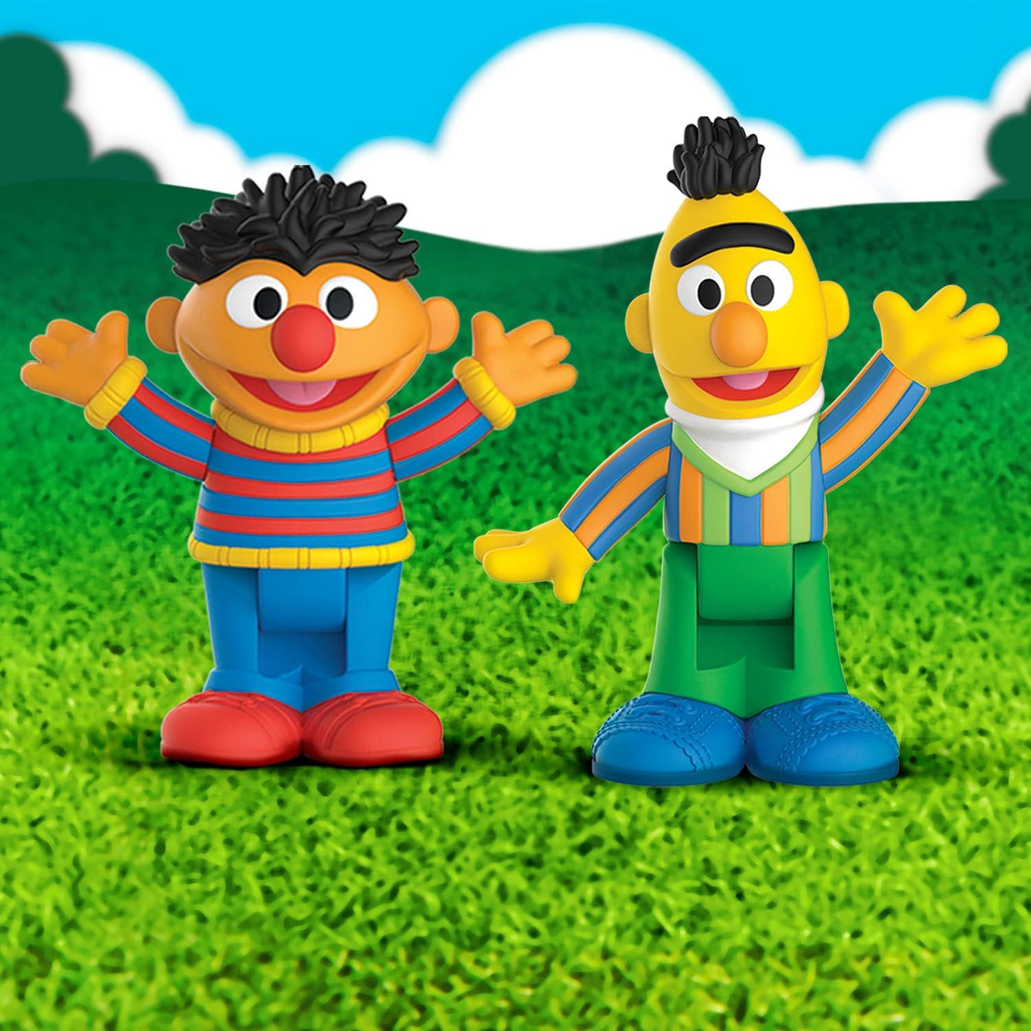 Sesame Street Neighborhood Friends Poseable figurines 2 Pack 7.5 cm tall (Bert & Ernie)