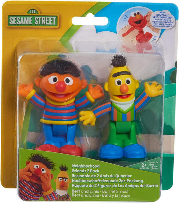 Sesame Street Neighborhood Friends Poseable figurines 2 Pack 7.5 cm tall (Bert & Ernie)