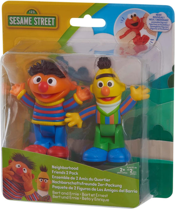 Sesame Street Neighborhood Friends Poseable figurines 2 Pack 7.5 cm tall (Bert & Ernie)