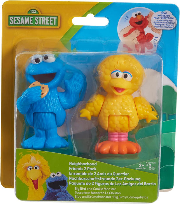 Sesame Street Neighborhood Friends Poseable figurines 2 Pack 7.5 cm tall (Cookie Monster & Big Bird