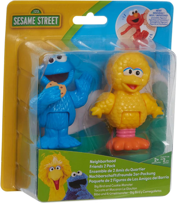 Sesame Street Neighborhood Friends Poseable figurines 2 Pack 7.5 cm tall (Cookie Monster & Big Bird