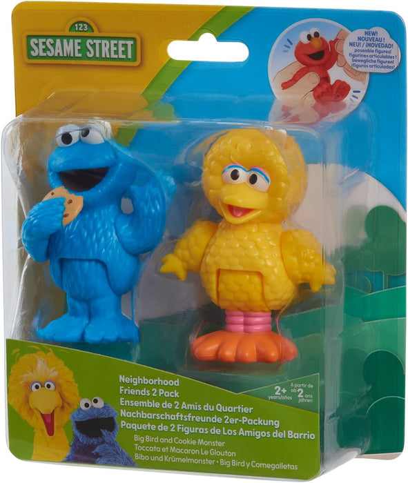 Sesame Street Neighborhood Friends Poseable figurines 2 Pack 7.5 cm tall (Cookie Monster & Big Bird