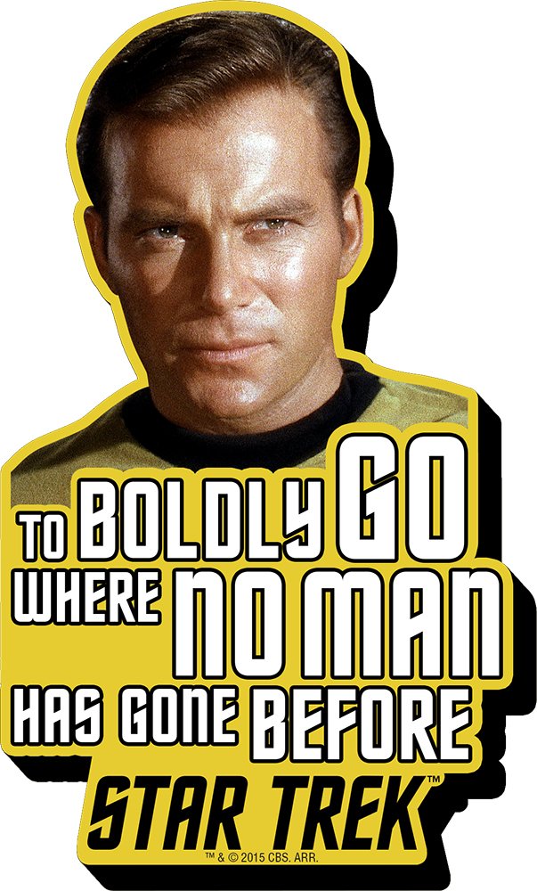 AQUARIUS - Star Trek Kirk To Boldly Go Quote Funky Chunky Magnet