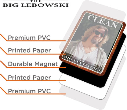 GAMAGO Big Lebowski Dishwasher Magnet - Double Sided Clean Dirty Magnet Sign Indicator - Officially Licensed Big Lebowski Merchandise & Collectibles