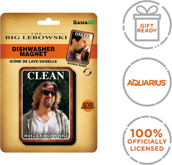 GAMAGO Big Lebowski Dishwasher Magnet - Double Sided Clean Dirty Magnet Sign Indicator - Officially Licensed Big Lebowski Merchandise & Collectibles