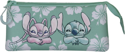 Lilo and Stitch Tropic-Triple Pencil Case, Blue, 23 x 11 cm