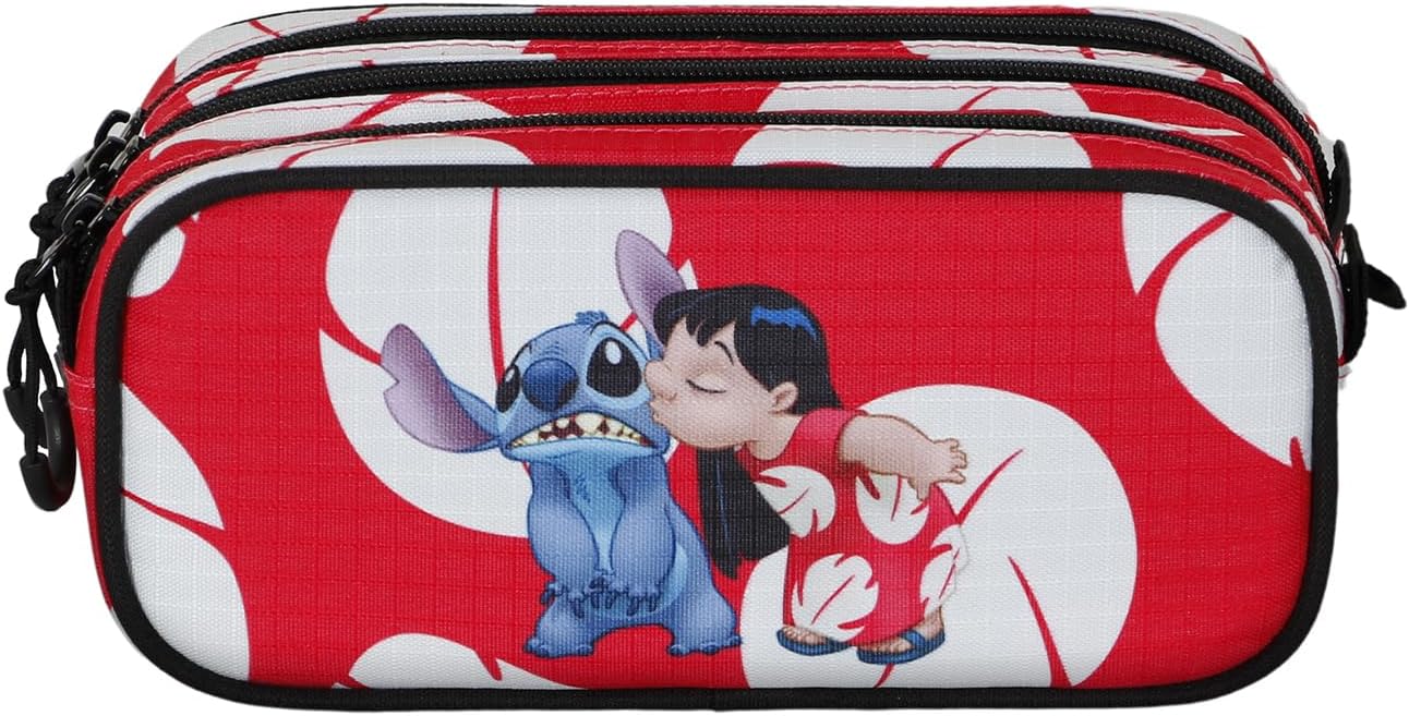 Lilo and Stitch Kiss-Fan Trick Pencil Case 2.2, Red, 23 x 11 cm
