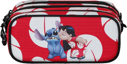 Lilo and Stitch Kiss-Fan Trick Pencil Case 2.2, Red, 23 x 11 cm