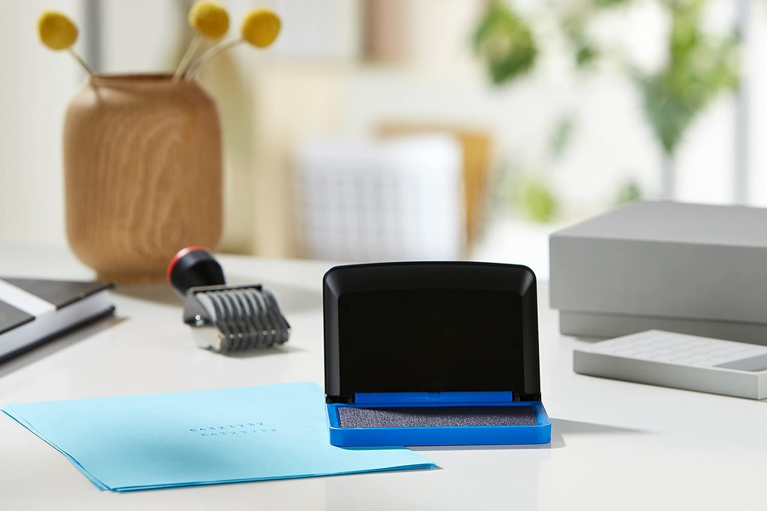 COLOP Micro 1 Blue Rubber Stamp Ink Pad. Measures 90x50mm. Best Ink Pad for Home, Office, and Crafting Use. Water-Based, Non-Toxic, Document-Proof and Vegan Friendly.