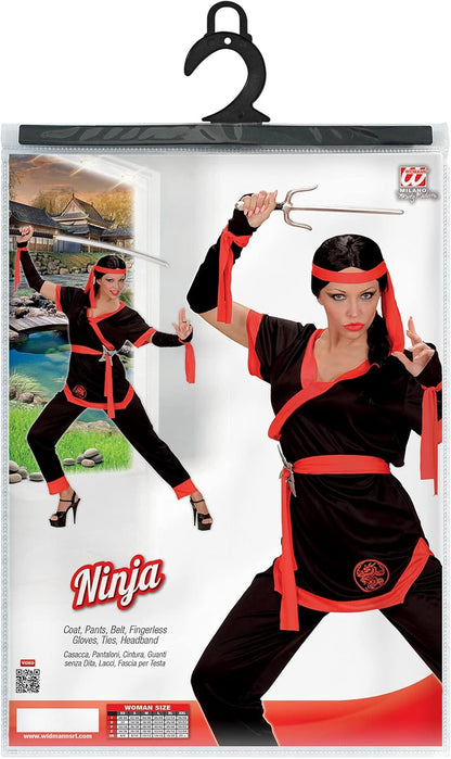 Widmann 05863 Adult Ninja Girl’s Costume – Jacket, Trousers, Belt, Arm Warmers and Headband