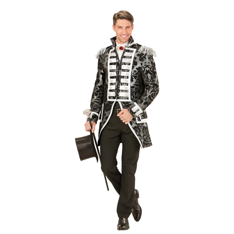 Widmann men's tailcoat, Jacquard parade costume L Silver