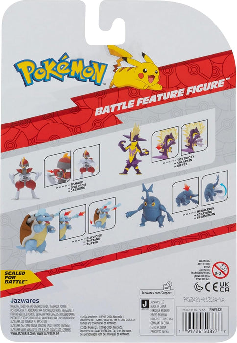 Pokémon PKW3421 - Battle Feature Figure - Caesurio Official Articulated Figure, 11.5 cm