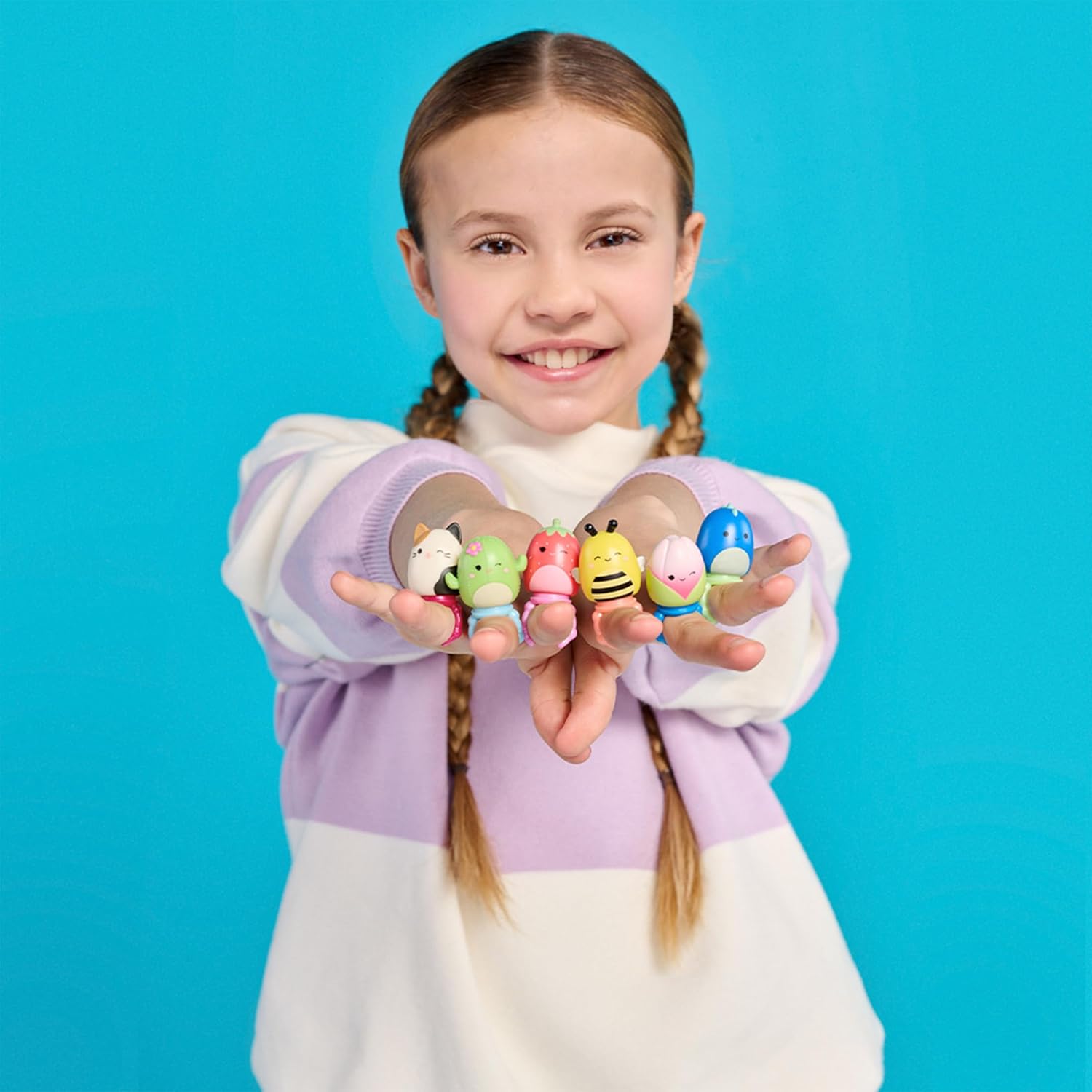 Squish-a-longs by Original Squishmallows 8 Pack - Series 1, Style 1 - (8) 1” Mini-Squish with 2 Accessories, Ring, and Collector’s Guide - Collect, Trade, & Play