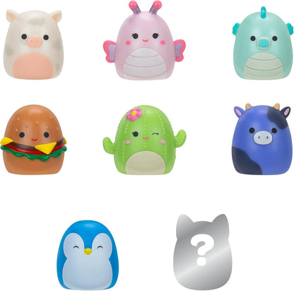 Squish-a-longs by Original Squishmallows 8 Pack - Series 1, Style 1 - (8) 1” Mini-Squish with 2 Accessories, Ring, and Collector’s Guide - Collect, Trade, & Play