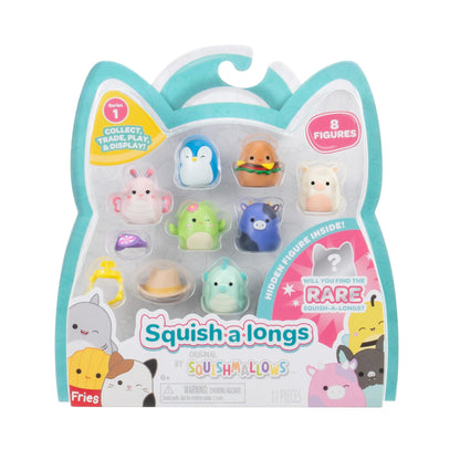 Squish-a-longs by Original Squishmallows 8 Pack - Series 1, Style 1 - (8) 1” Mini-Squish with 2 Accessories, Ring, and Collector’s Guide - Collect, Trade, & Play