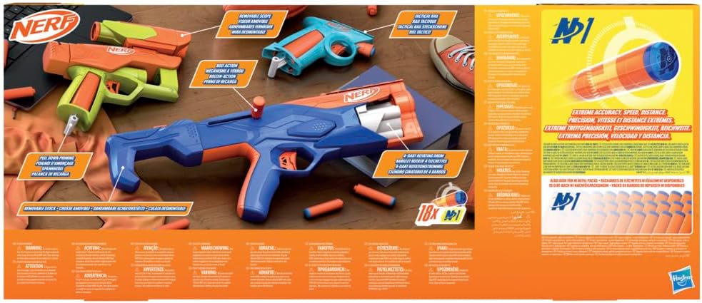Nerf N Series Gear Up Pack - 3 lanzadores - 18 Dardos Nerf N1 Solo Compatible con los lanzadores Nerf N Series