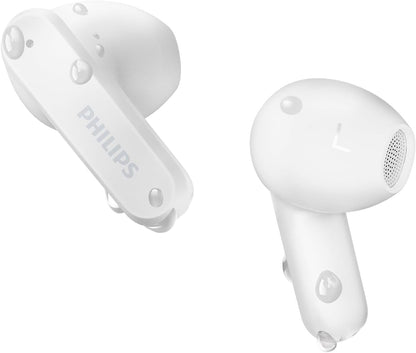 PHILIPS TAT2139WT/00 True Wireless In Ear Bluetooth Headphones - Small buds. Great value Natural sound. Dynamic bass, Pocket-sized charging case, Clear calls