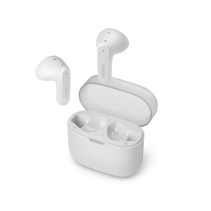 PHILIPS TAT2139WT/00 True Wireless In Ear Bluetooth Headphones - Small buds. Great value Natural sound. Dynamic bass, Pocket-sized charging case, Clear calls
