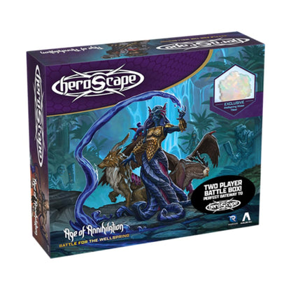 Heroscape Battle for The Wellspring Battle Box | Start The Expandable Heroscape Miniatures Game! for 2 Players, Ages 14 and up Contains 6 Miniatures, Terrain and Exclusive Wellspring Water Tiles!