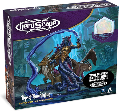 Heroscape Battle for The Wellspring Battle Box | Start The Expandable Heroscape Miniatures Game! for 2 Players, Ages 14 and up Contains 6 Miniatures, Terrain and Exclusive Wellspring Water Tiles!