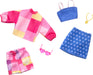 Barbie Fashions 2-Pack Clothing Set, 2 Outfits Doll Include Pink & Blue Inspired Skirt, Shorts, 2 Tops & 2 Accessories