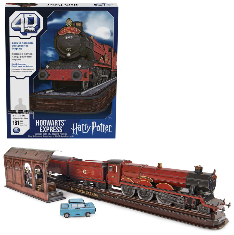 4 D Puzzles- Construction 4D Build, Hogwarts-Express 181 pièces, 76,2 cm de Long, Cadeaux Harry Potter, décoration de Table, Puzzles 3D pour Adultes et Adolescents, 6069814