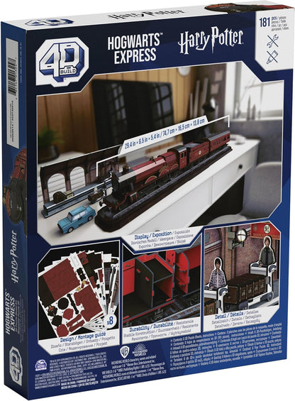4 D Puzzles- Construction 4D Build, Hogwarts-Express 181 pièces, 76,2 cm de Long, Cadeaux Harry Potter, décoration de Table, Puzzles 3D pour Adultes et Adolescents, 6069814