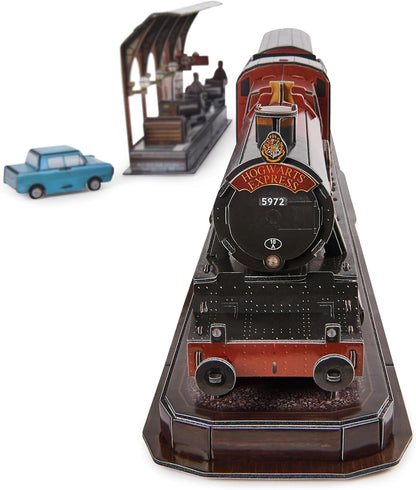 4 D Puzzles- Construction 4D Build, Hogwarts-Express 181 pièces, 76,2 cm de Long, Cadeaux Harry Potter, décoration de Table, Puzzles 3D pour Adultes et Adolescents, 6069814