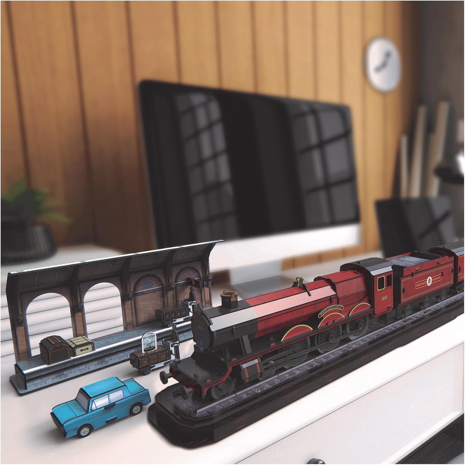4 D Puzzles- Construction 4D Build, Hogwarts-Express 181 pièces, 76,2 cm de Long, Cadeaux Harry Potter, décoration de Table, Puzzles 3D pour Adultes et Adolescents, 6069814
