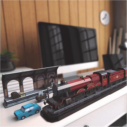 4 D Puzzles- Construction 4D Build, Hogwarts-Express 181 pièces, 76,2 cm de Long, Cadeaux Harry Potter, décoration de Table, Puzzles 3D pour Adultes et Adolescents, 6069814