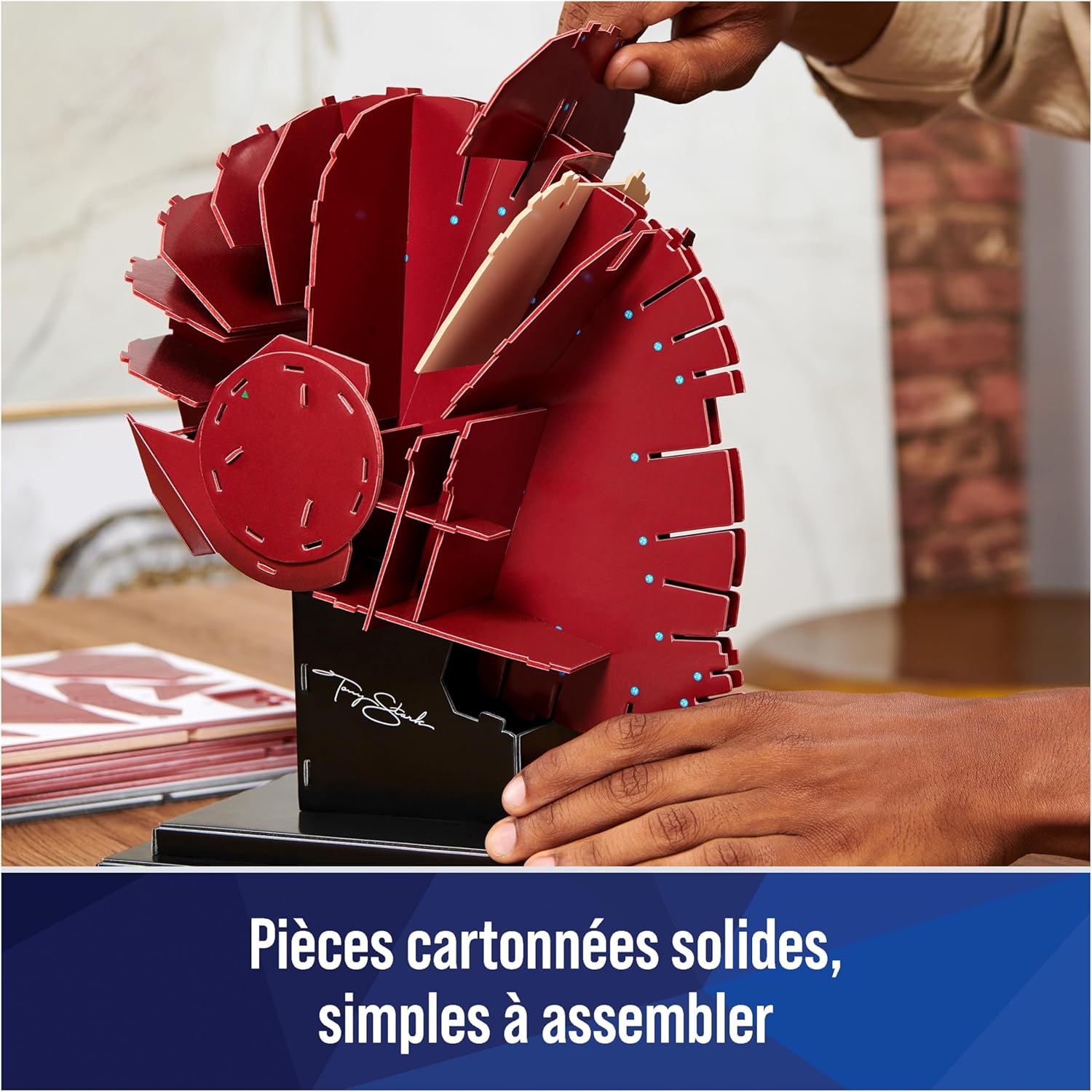 4 D Puzzles 6069819 4D, Marvel, Model Set with Stand, 96 Pieces | Iron Man Helmet, Table Decoration | Building Toys | 3D Puzzles for Adults and Teenagers