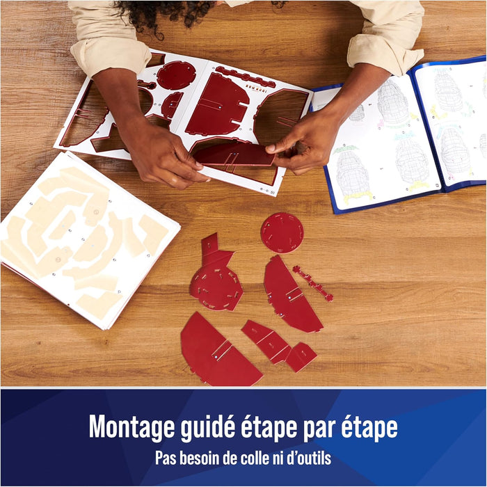 4 D Puzzles 6069819 4D, Marvel, Model Set with Stand, 96 Pieces | Iron Man Helmet, Table Decoration | Building Toys | 3D Puzzles for Adults and Teenagers