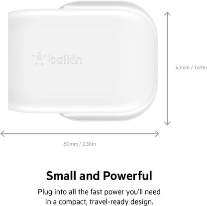 Belkin 30W USB C Wall Charger with USB-C to Lightning Cable, PPS, PowerDelivery, USB-IF Certified PD 3.0 Fast Charging for iPhone 14/14 Plus, Pro, Pro Max, and More
