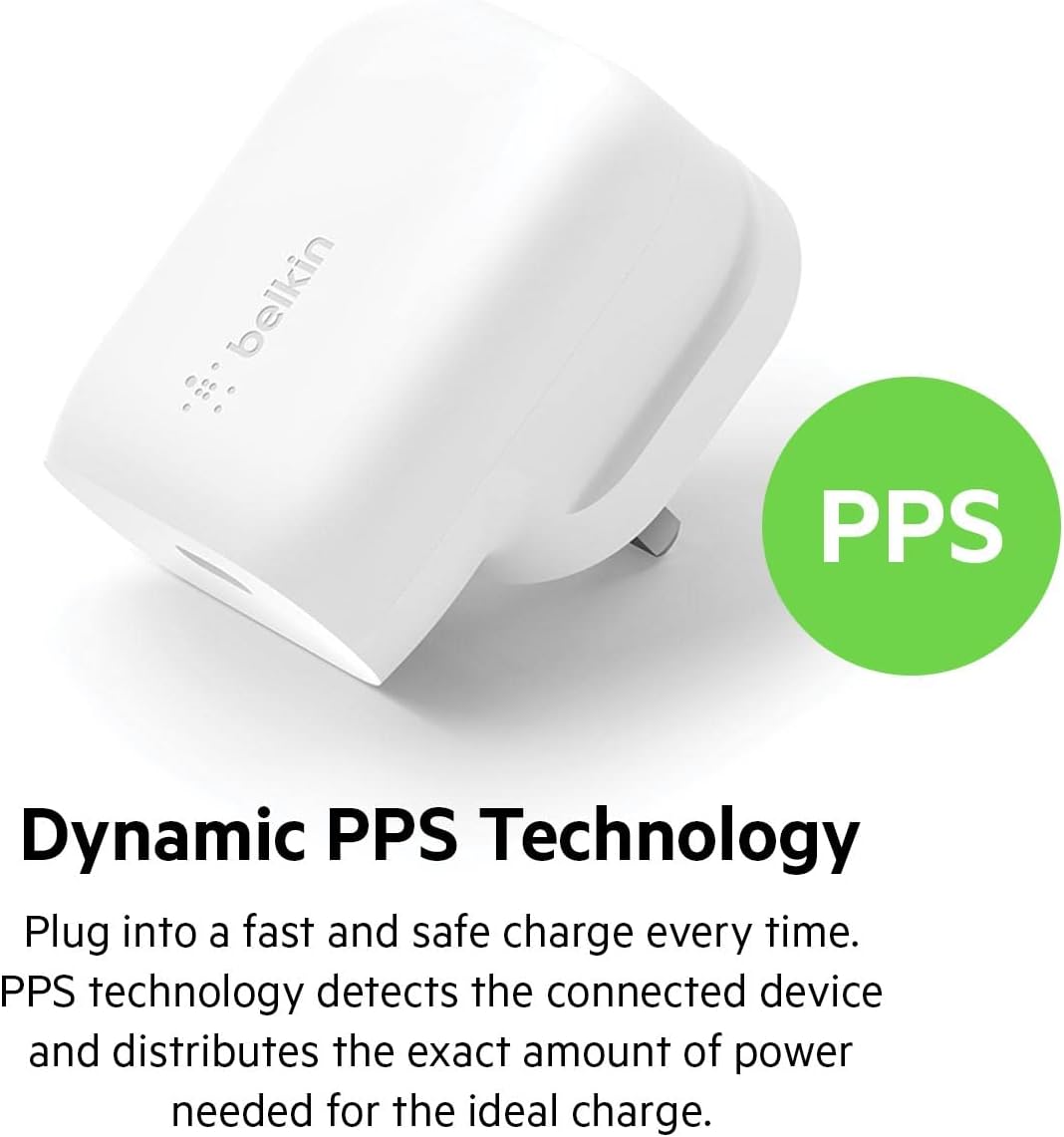 Belkin 30W USB C Wall Charger with USB-C to Lightning Cable, PPS, PowerDelivery, USB-IF Certified PD 3.0 Fast Charging for iPhone 14/14 Plus, Pro, Pro Max, and More