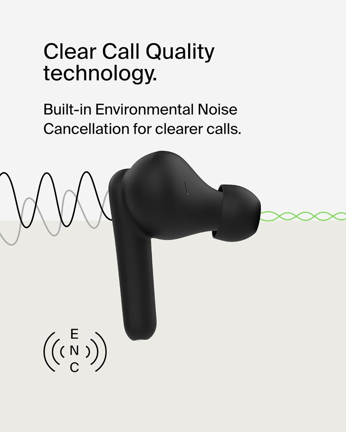 Belkin SoundForm Rhythm True Wireless Earbuds with Built-in Microphone, USB-C Fast Charging, 28H Battery Life, IPX5 Water Resistance - Bluetooth Earbuds for iPhone, iPad, Galaxy, Pixel & More