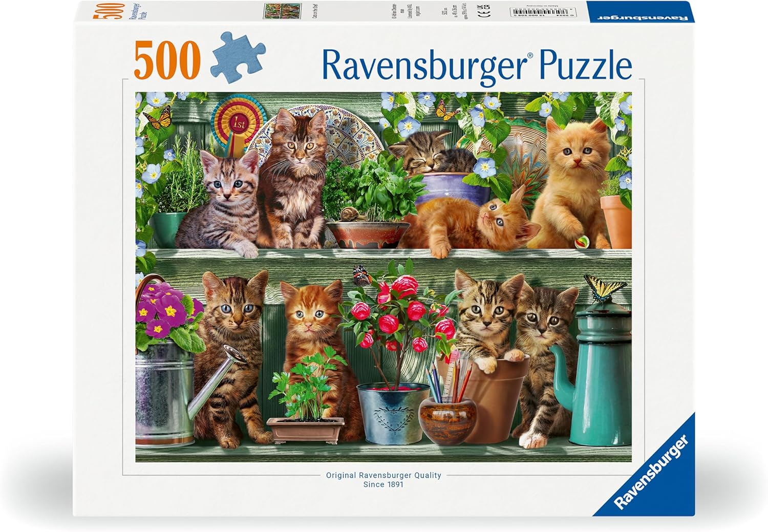 Ravensburger Puzzle 12000205 - Katzen im Regal - 500 Teile Puzzle für Erwachsene und Kinder ab 12 Jahren, Tier-Puzzle