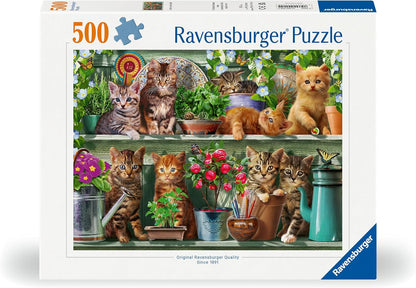 Ravensburger Puzzle 12000205 - Katzen im Regal - 500 Teile Puzzle für Erwachsene und Kinder ab 12 Jahren, Tier-Puzzle