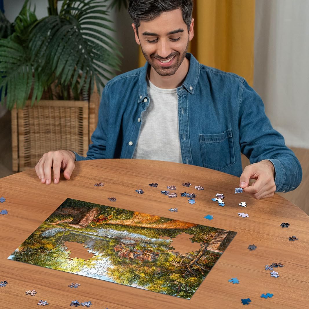 Ravensburger 12000218 - Cottage by the river - 500 pieces jigsaw puzzle – Puzzle for adults and kids age 12 years up