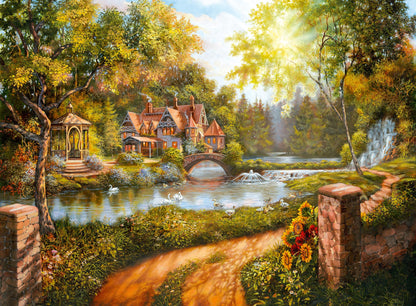 Ravensburger 12000218 - Cottage by the river - 500 pieces jigsaw puzzle – Puzzle for adults and kids age 12 years up