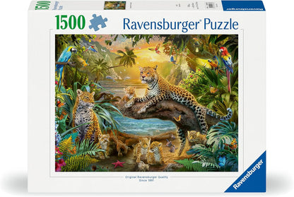 Ravensburger Puzzle 12000738 Leopardenfamilie im Dschungel - 1500 Teile Puzzle für Erwachsene und Kinder ab 14 Jahren
