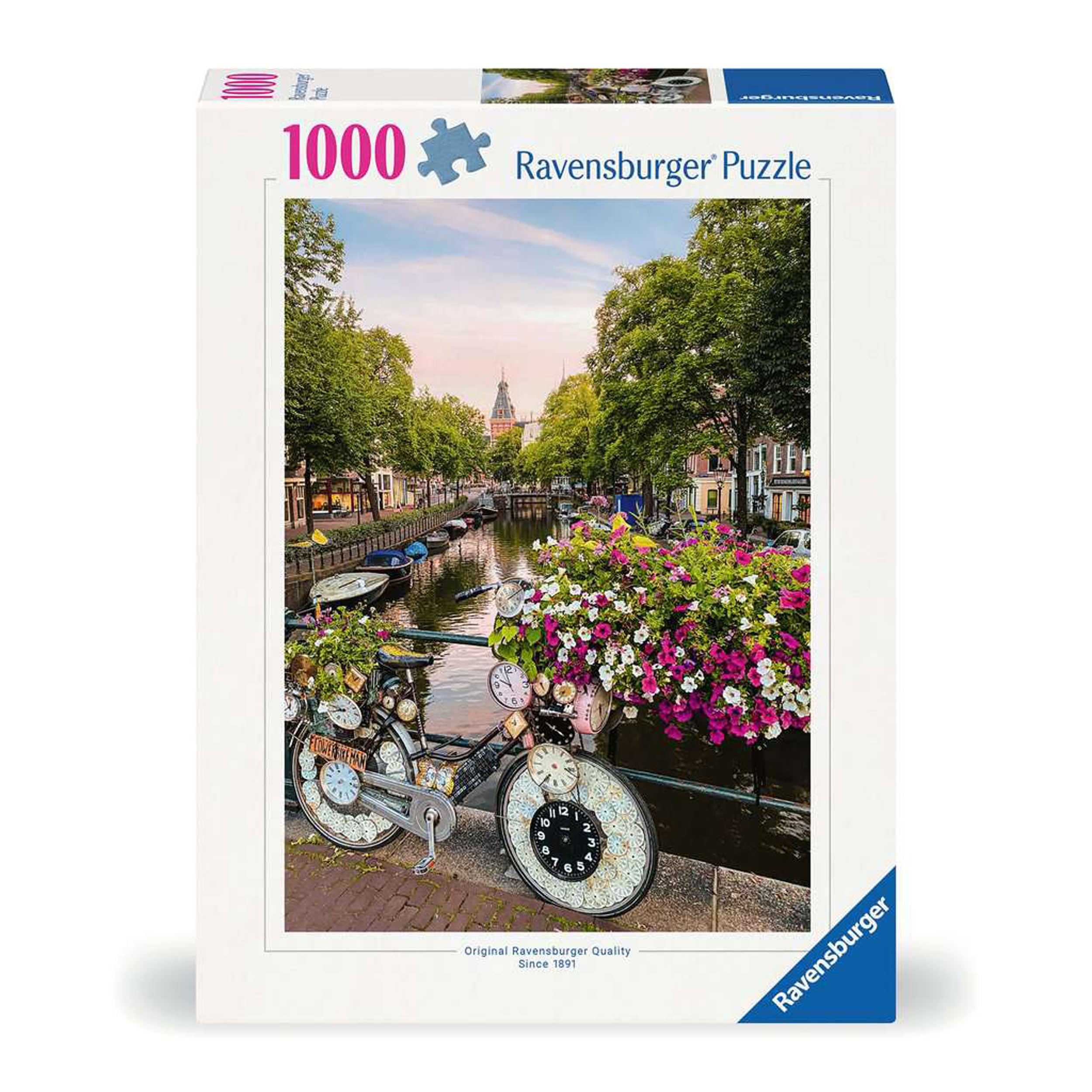 Ravensburger 12000780 - Bicycle and Flowers in Amsterdam - 1000 pieces jigsaw puzzle – Puzzle for adults and kids age 14 years up, jigsaw puzzle Amsterdam