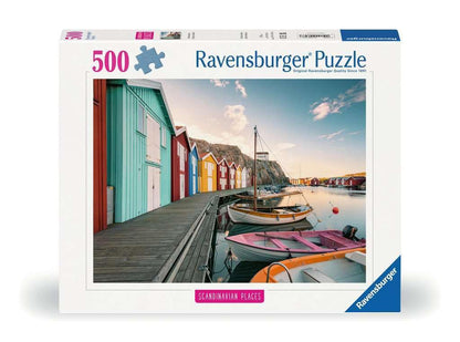 Ravensburger 12000847 - Boathouses in Smogen - 500 pieces jigsaw puzzle – Puzzle for adults and kids age 12 years up, jigsaw puzzles Sweden