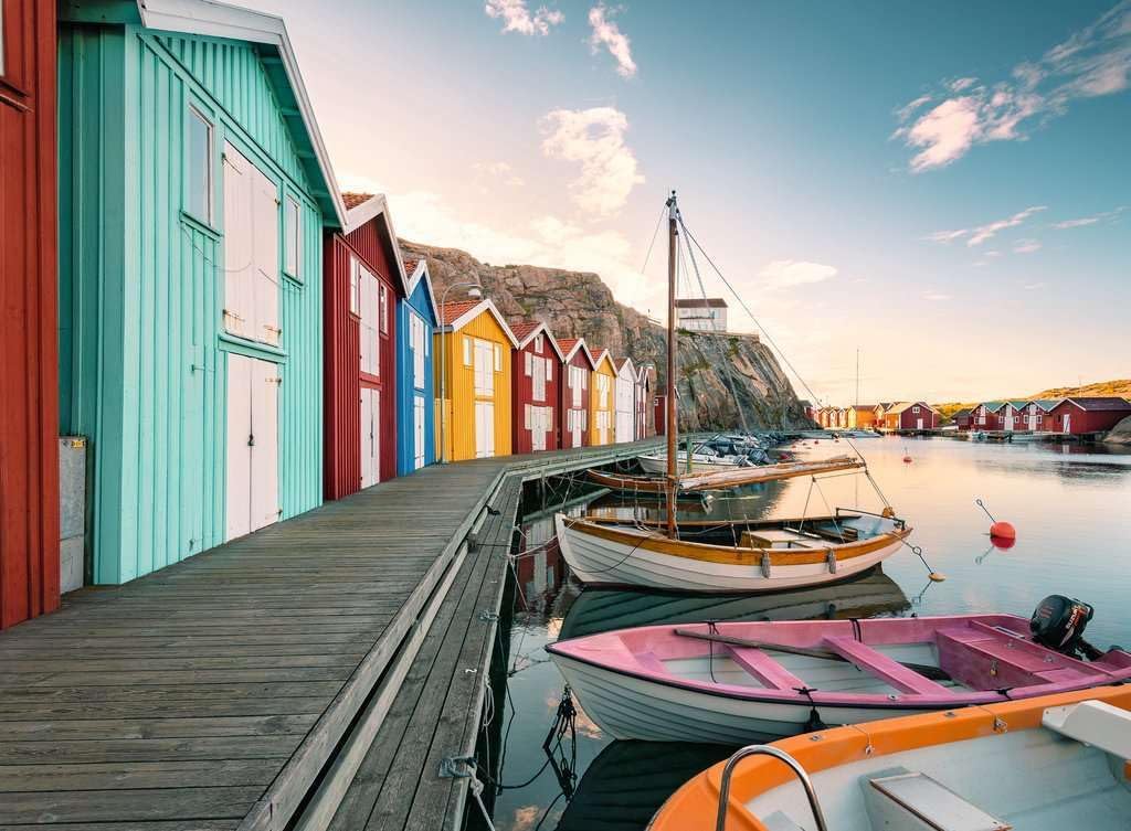 Ravensburger 12000847 - Boathouses in Smogen - 500 pieces jigsaw puzzle – Puzzle for adults and kids age 12 years up, jigsaw puzzles Sweden