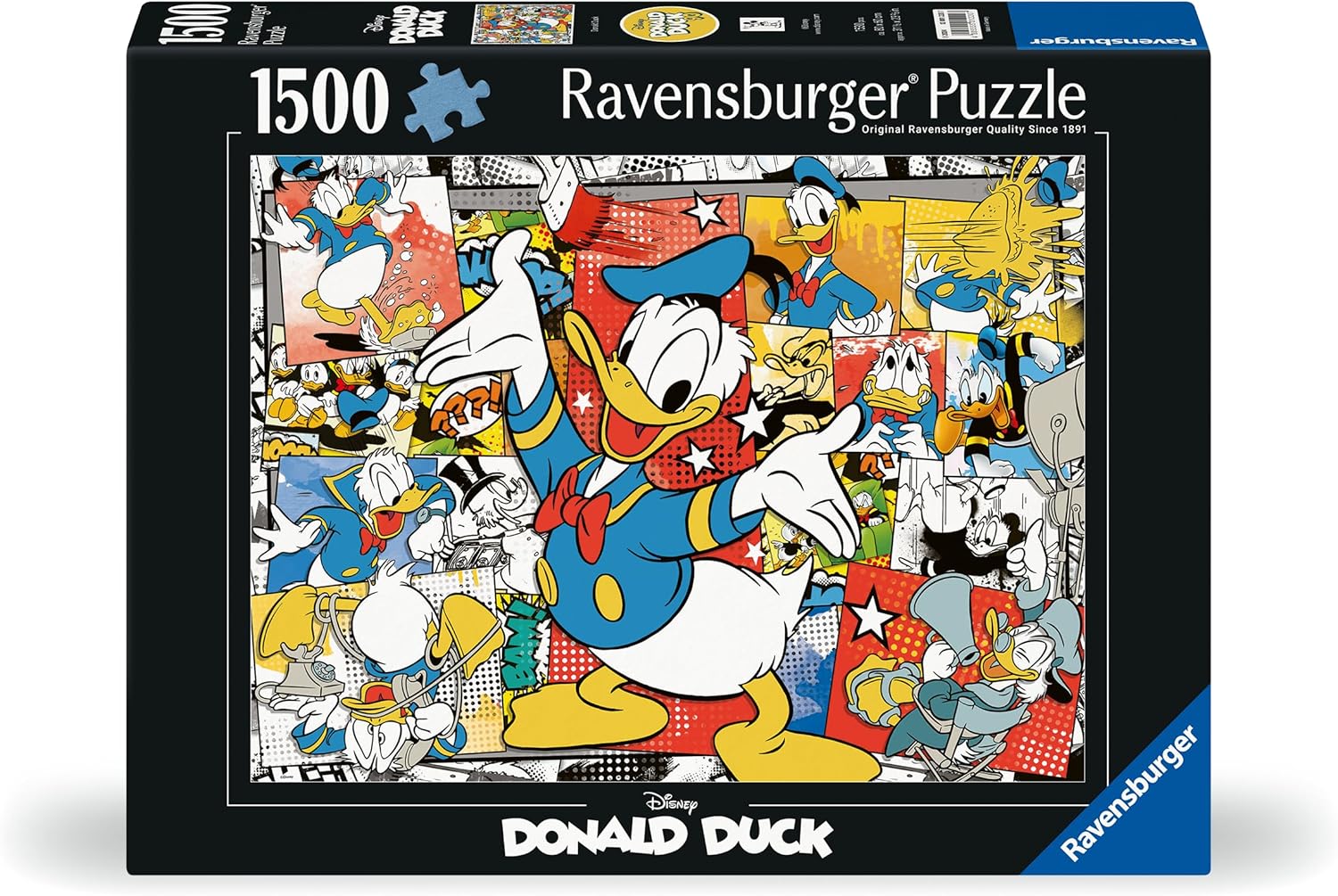 Ravensburger 12001220 - AT Donald Duck - 1500 pieces jigsaw puzzle – Puzzle for adults and kids age 14 years up, disney jigsaw, disney gifts