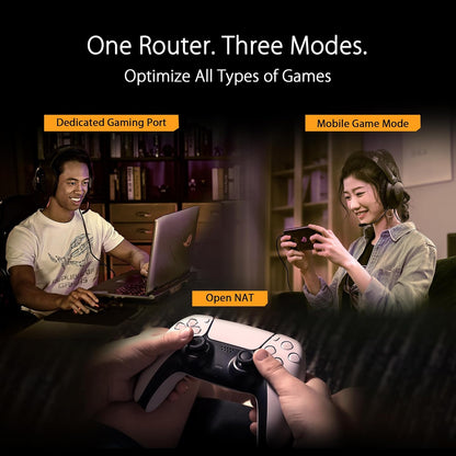 ASUS TUF Gaming BE3600 - Router WiFi 7 de Doble Banda, WiFi 7 802.11be, 2,5 Gbps, Modo de Juego móvil, WiFi en Malla, Gear Accelerator, QoS Adaptable, Redireccionamiento de Puertos, Mobile Tethering