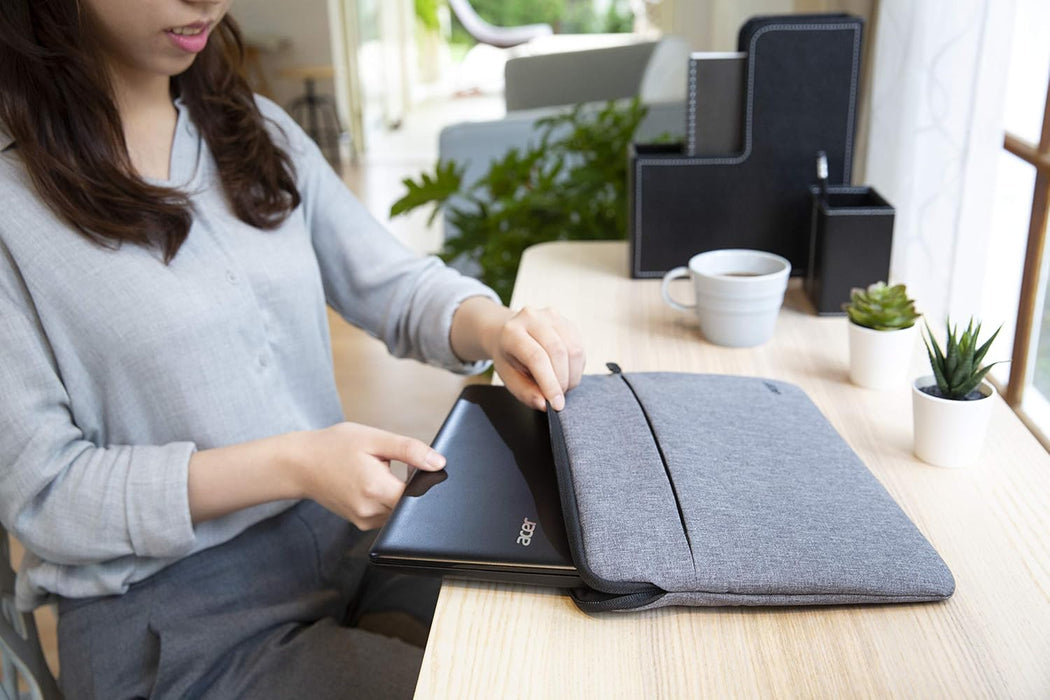 Acer Protective Sleeve for up to 11.6 Inch Notebooks and Tablets: Universal Protective Sleeve/Water Resistant Outer Material/Protects Against Dirt and Bumps/Extra Front Pocket/Light Grey