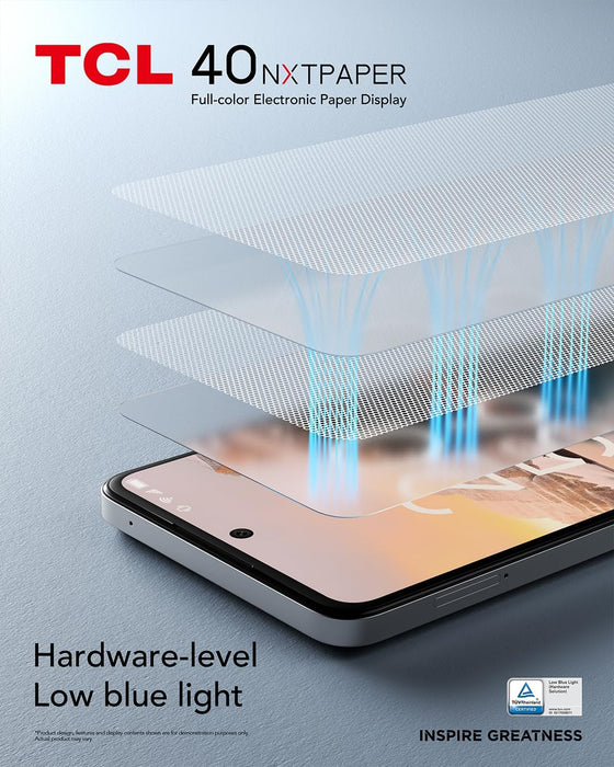TCL 40 NXTPAPER 4G - Smartphone 6.78" (Pantalla 90Hz, 16GB (8+8) - 256GB, Ampliable MicroSD, Dual SIM, Cámara 50MP, Cámara Selfie 32MP, Batería 5010mAh, Doble Altavoz estéreo, Android 13.) Blue