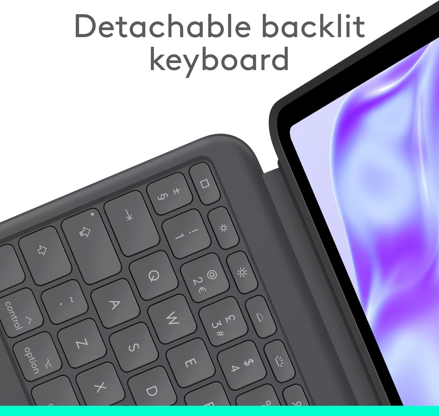 Logitech Combo Touch iPad Pro 13-inch (M4)(2024) Keyboard Case - Detachable backlit keyboard with kickstand, comfortable typing, multi-use mode, QWERTY UK English Layout - Graphite